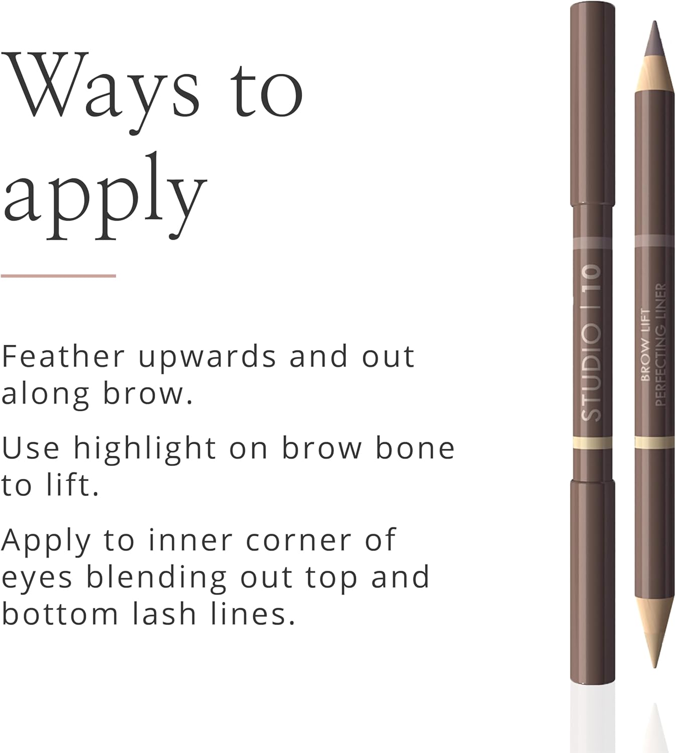 Studio 10 Brow Lift Perfecting Eyebrow Pencil - Enriched with Vitamin E - Achieve Ultra-Natural Looking Eyebrows with Ease - Brow Pencil and Eyebrow Highlighter for Mature Women-4