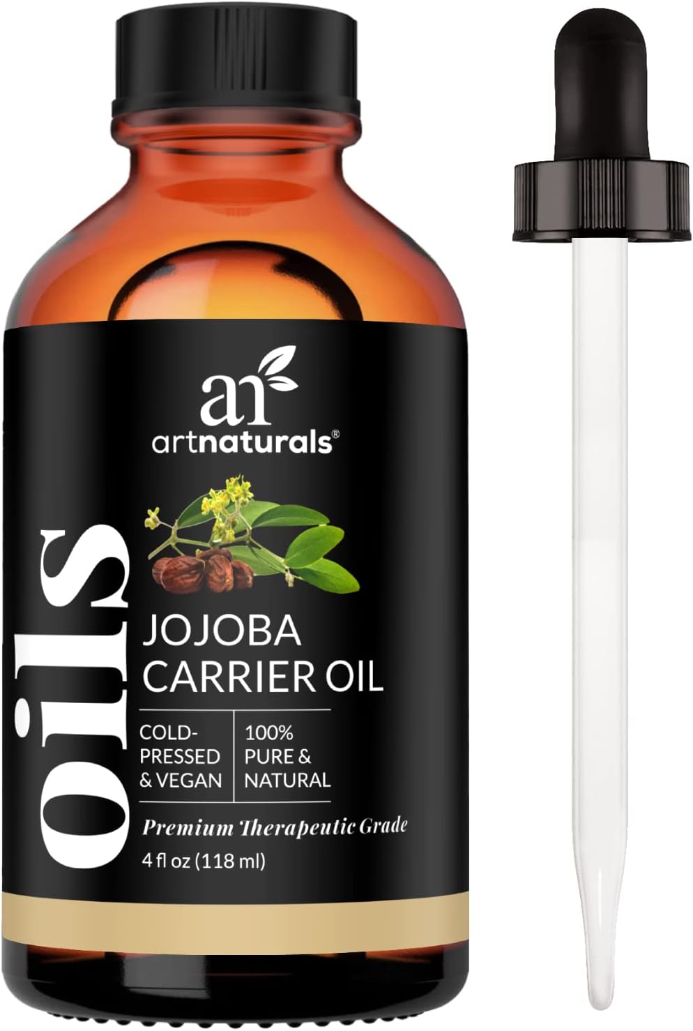 ArtNaturals USDA Organic Jojoba Oil - (4 Fl Oz / 120ml) - 100% Pure Golden Cold Pressed Carrier Oil - Sensitive Skin, Face Hair, Nails and Cuticle - Dry Scalp Blemish and Acne Treatment-0