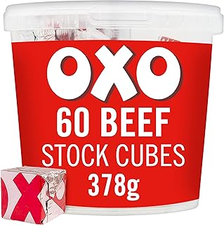 OXO 60 Beef Stock Cubes Made With Authentic Meat Juices, 378 g (Pack of 1)