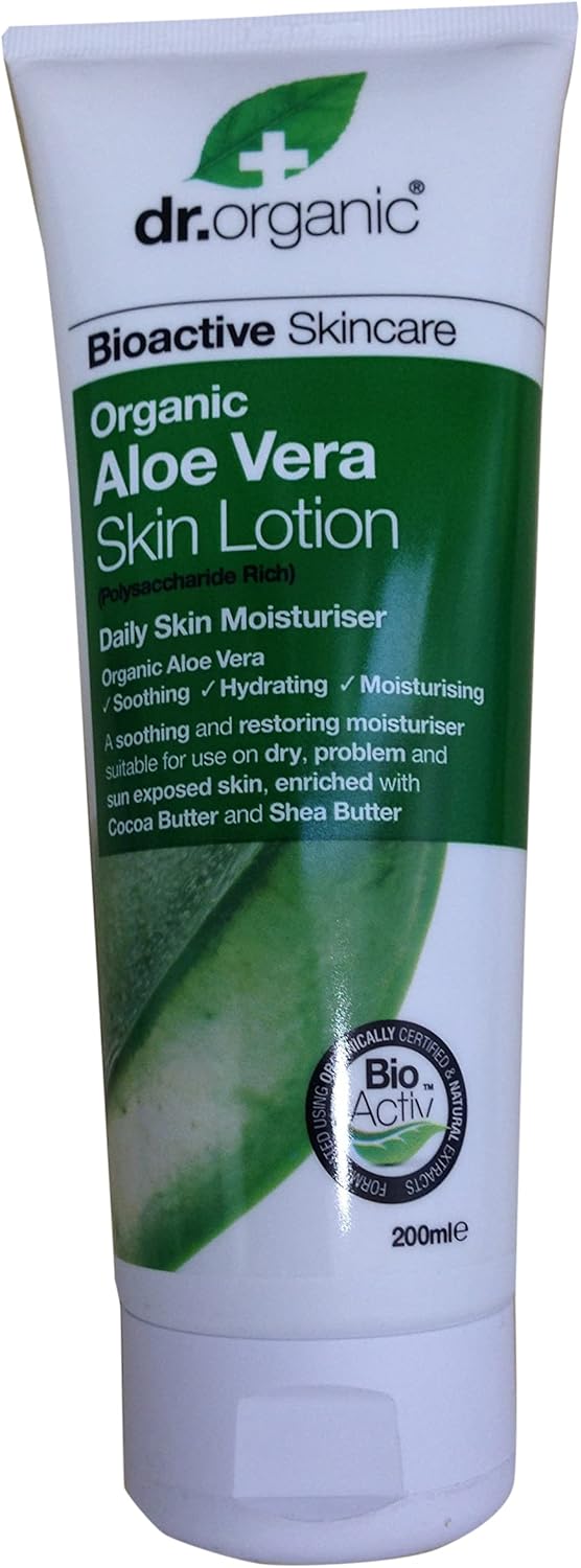 Dr. Organic. Organic Aloe Vera Skin Lotion for Burns, Vitamins Treatment. 200ml. WE SHIP WORLDWIDE-0