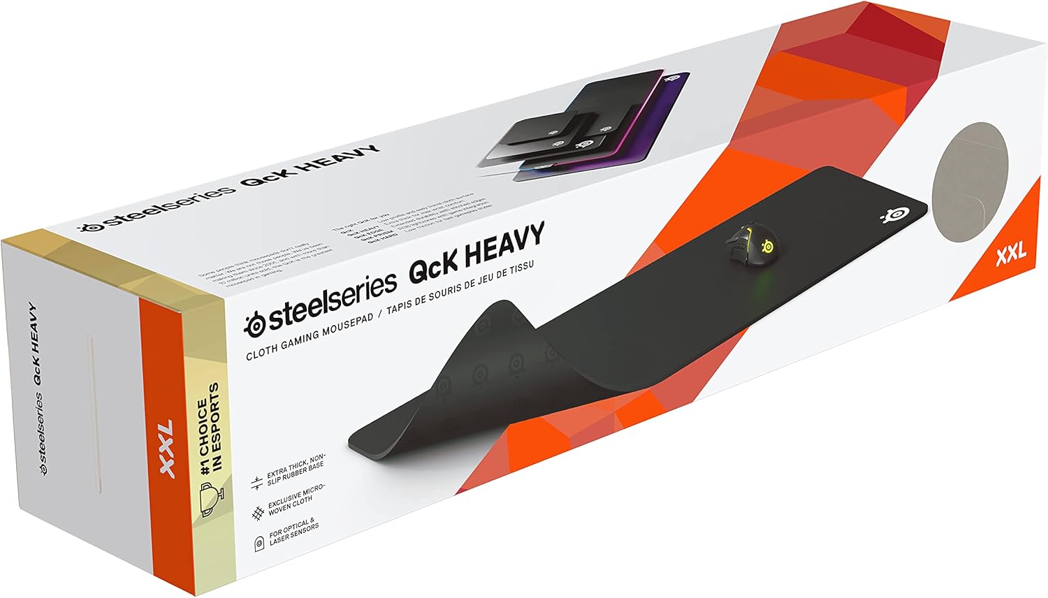 SteelSeries QcK XXL Cloth Gaming Mouse Pad - Extra Thick Non-Slip Base - Micro-Woven Surface - Optimized For Gaming Sensors - Size XXL (900 x 400 x 6mm) - Black-6