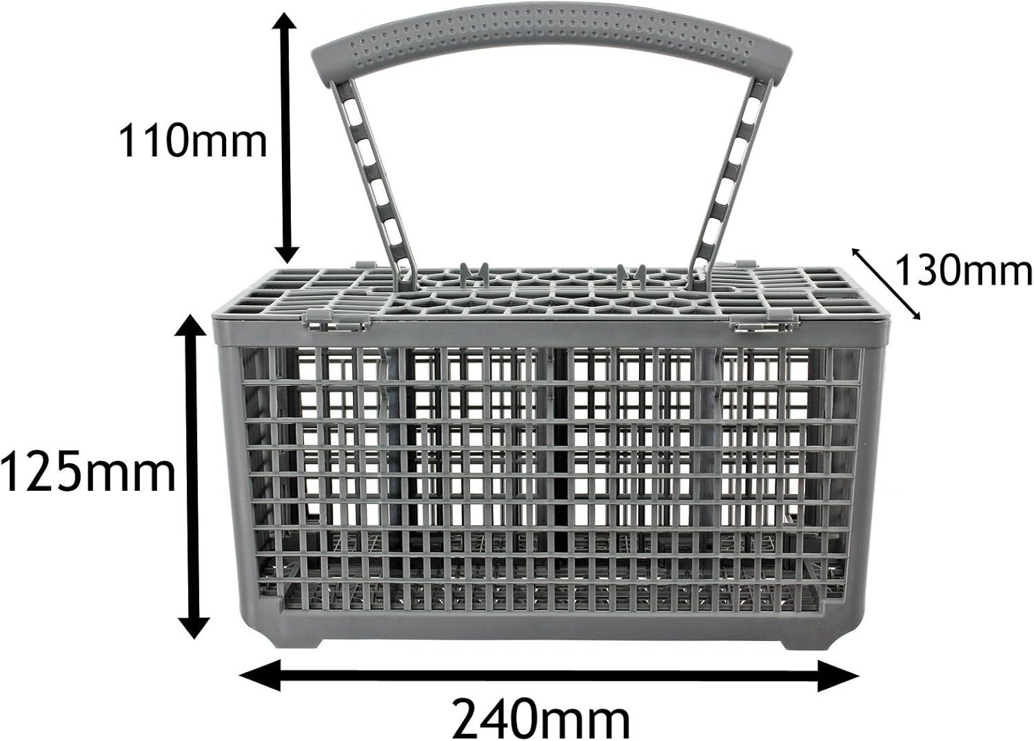 Spares2go Cutlery Basket Cage & Lid for Electrolux Dishwasher (Removable Handle, 235 x 242 x 130)-2