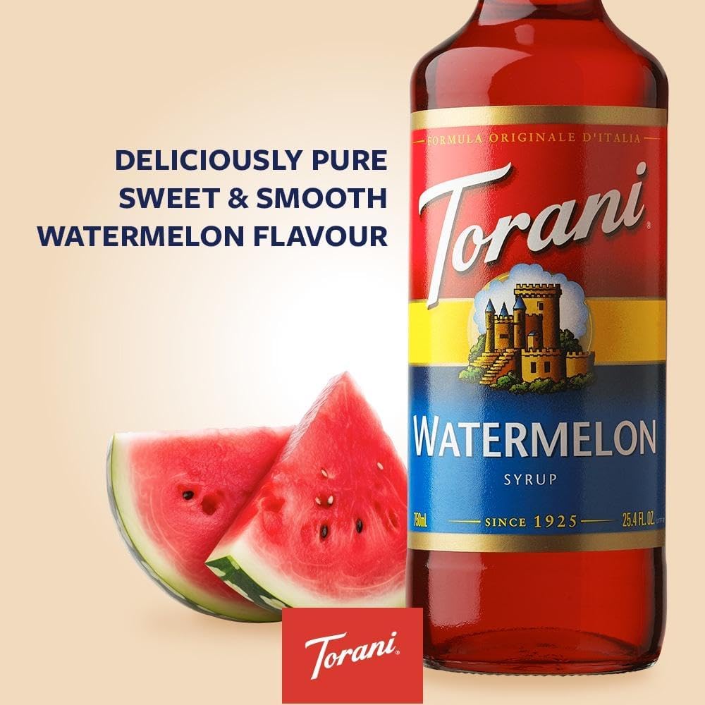 Torani Coffee Syrups For Coffee, Deliciously Flavoured Coffee Syrups for Coffee Drinks, Coffee Gift Set & Coffee Gifts (750ml (Pack of 1), Watermelon)-1