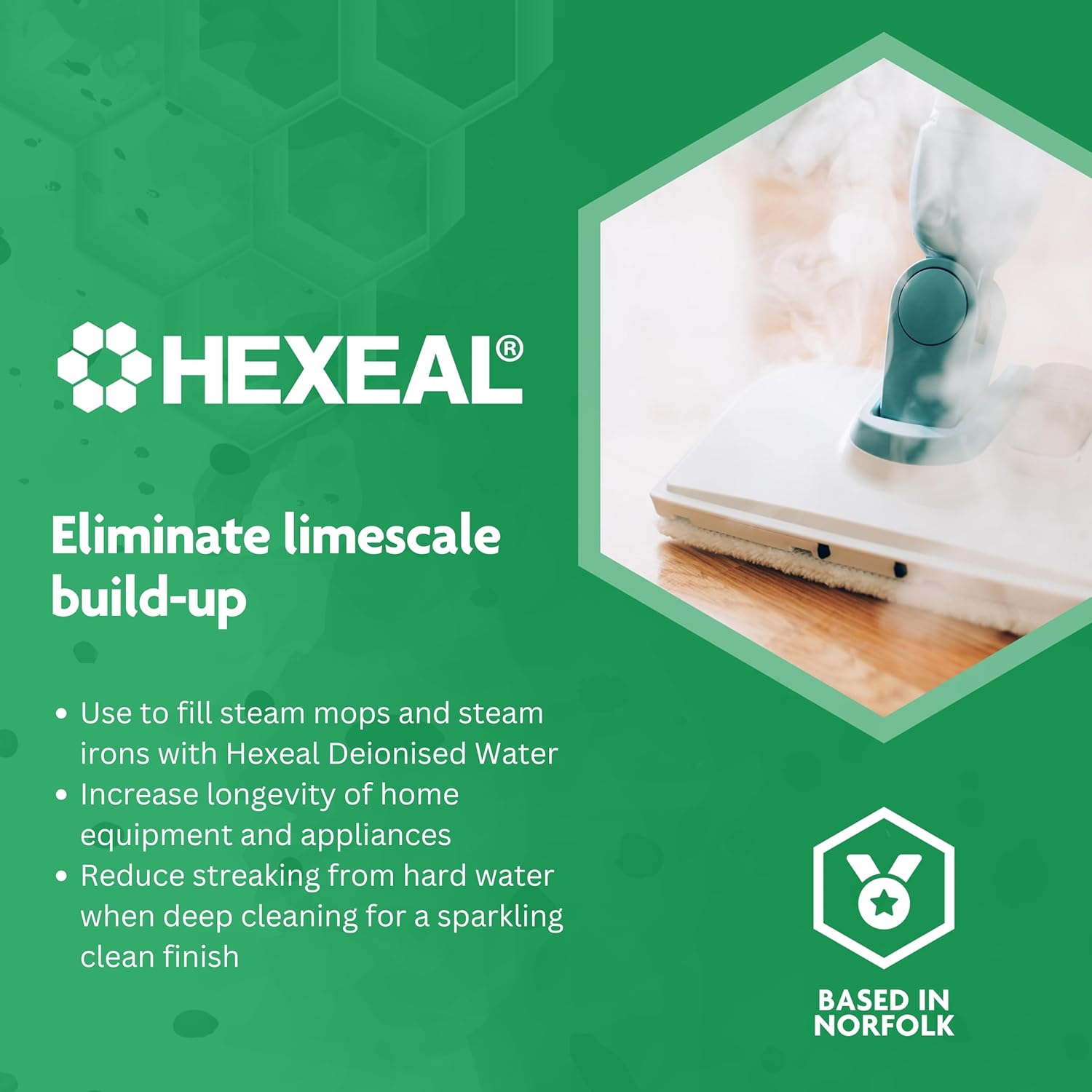 Hexeal Deionised Water 10L – 10L of Deionised Water for Steam Irons, Car Batteries, Windscreen Fluid & Antifreeze – Demineralised Water, Reduces Limescale Deposits & Water Stains – For Lab Use-3