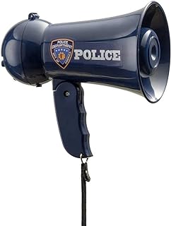 Dress Up America Pretend Play Police Officer's Megaphone with Siren Sound For Kids – Role Play Kids Bullhorn with Siren Sound and Handheld Mic Toy