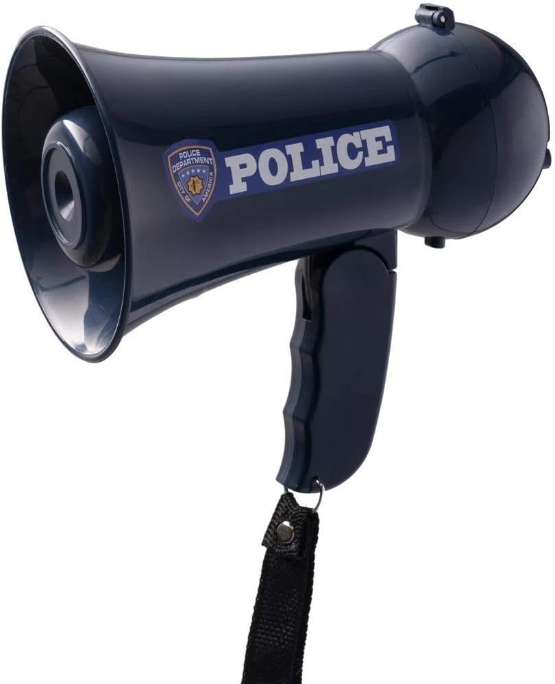 Dress Up America Pretend Play Police Officer's Megaphone with Siren Sound For Kids – Role Play Kids Bullhorn with Siren Sound and Handheld Mic Toy-1