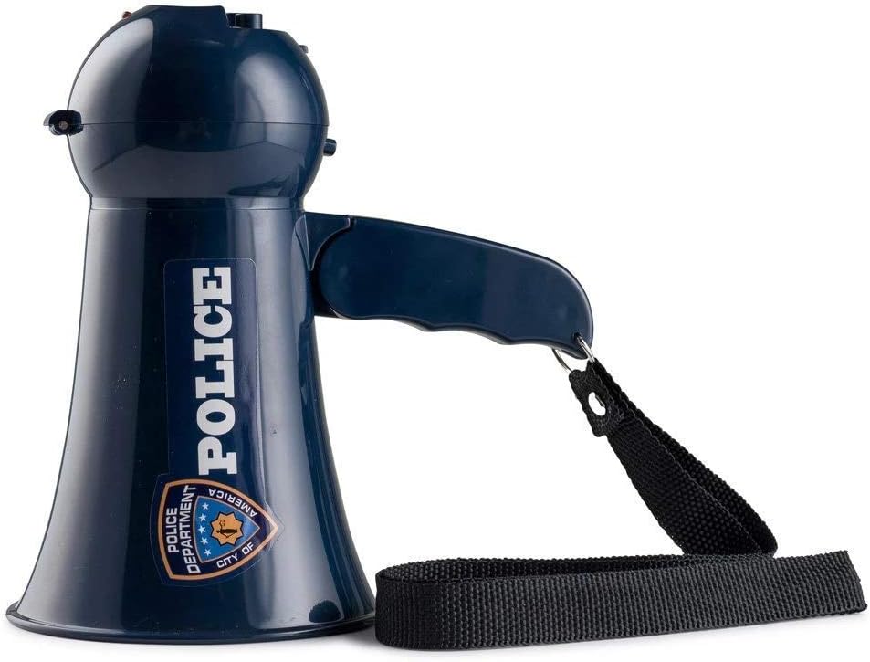 Dress Up America Pretend Play Police Officer's Megaphone with Siren Sound For Kids – Role Play Kids Bullhorn with Siren Sound and Handheld Mic Toy-2