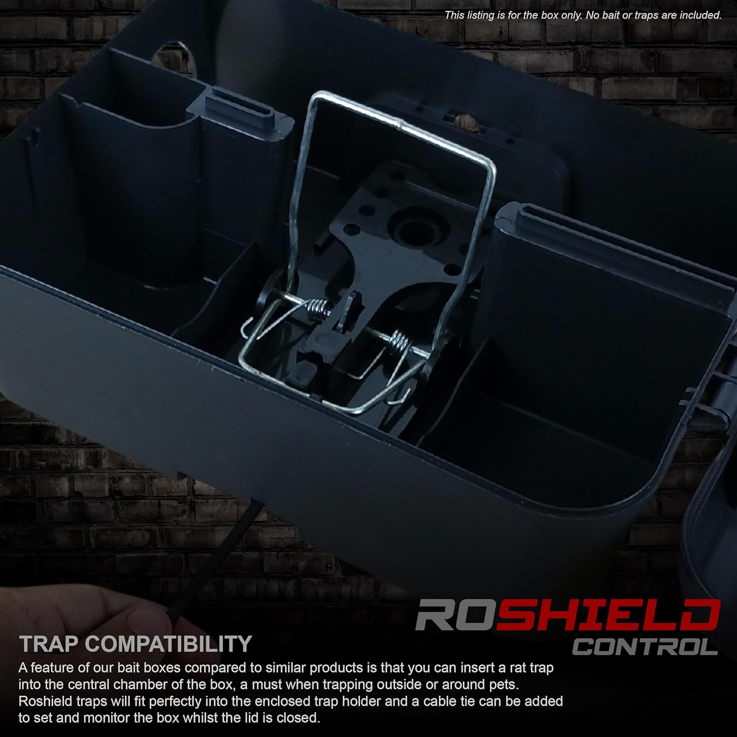 Roshield PRO BOX | 2 Extra Large Rats & Mouse Poisoning & Snap Traps Bait Box | killer box | Rat Poisoning blocks Outdoor & Indoor | Rat/Mouse Poisoning & Snap Traps | Rat Traps that kill instantly-3