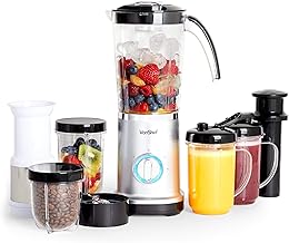 VonShef Blender, Juicer & Grinder - 4 in 1 Multi-Functional, 17 Piece Set with 2 Speed Settings and Pulse Function Ideal for Crushing Ice, Making Smoothies, Protein Shakes and More 220W