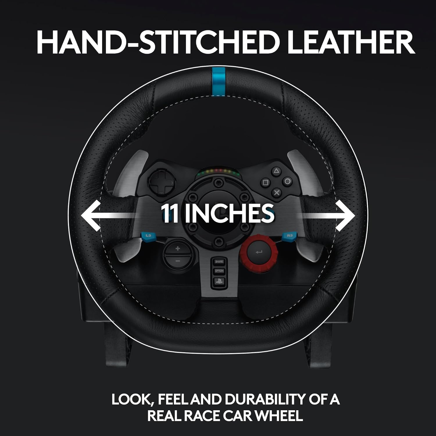 Logitech G29 Driving Force Racing Wheel and Floor Pedals, Real Force Feedback, Stainless Steel Paddle Shifters, Leather Steering Wheel Cover for PS5, PS4, PC, Mac - Black-4