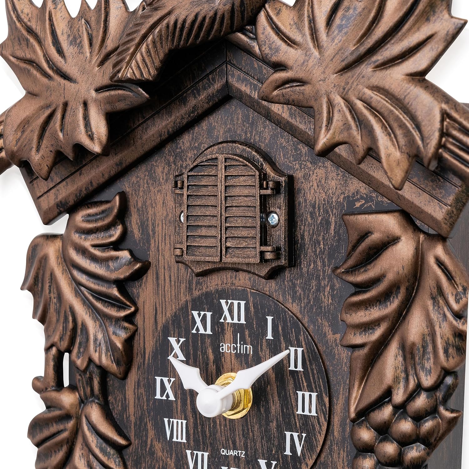 Acctim Hamburg Cuckoo Pendulum Wall Clock, Black Brown-6