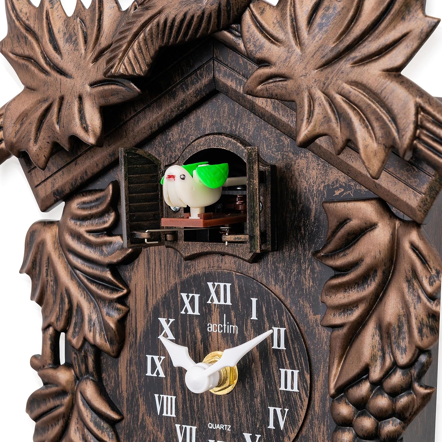 Acctim Hamburg Cuckoo Pendulum Wall Clock, Black Brown-7