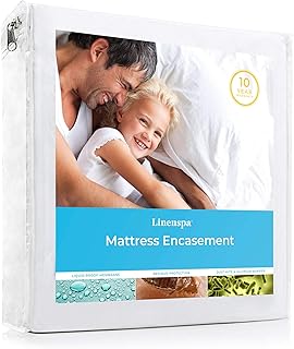 Linenspa Hypoallergenic Breathable Protector, Surface Polyester|Backing: 100 Percent Polyurethane, Mattress Encasement, Full