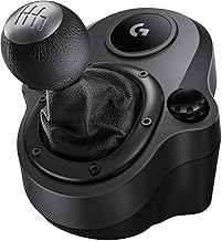 Logitech G Driving Force Wired gear lever for G923, G29 or G920, 6 gears, Push Down reverse gear, steel and leather, black