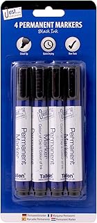 Just stationery Chisel Tip Permanent Marker - Black (Pack of 4) 1156