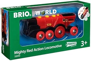 BRIO World Mighty Red Locomotive Battery Powered Toy Train for Kids Age 3 Years Up - Railway Set Accessories & Add Ons