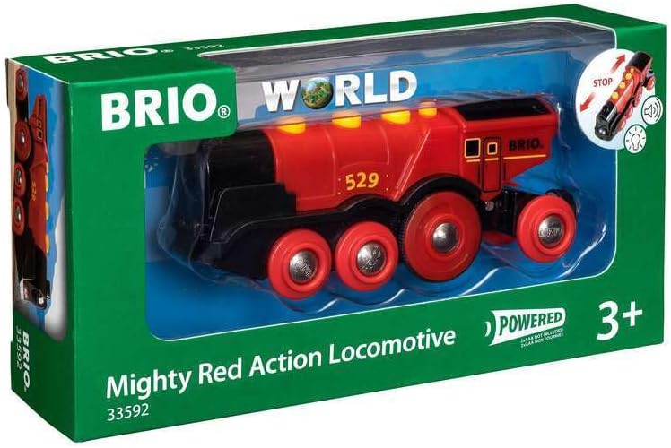 BRIO World Mighty Red Locomotive Battery Powered Toy Train for Kids Age 3 Years Up - Railway Set Accessories & Add Ons-0