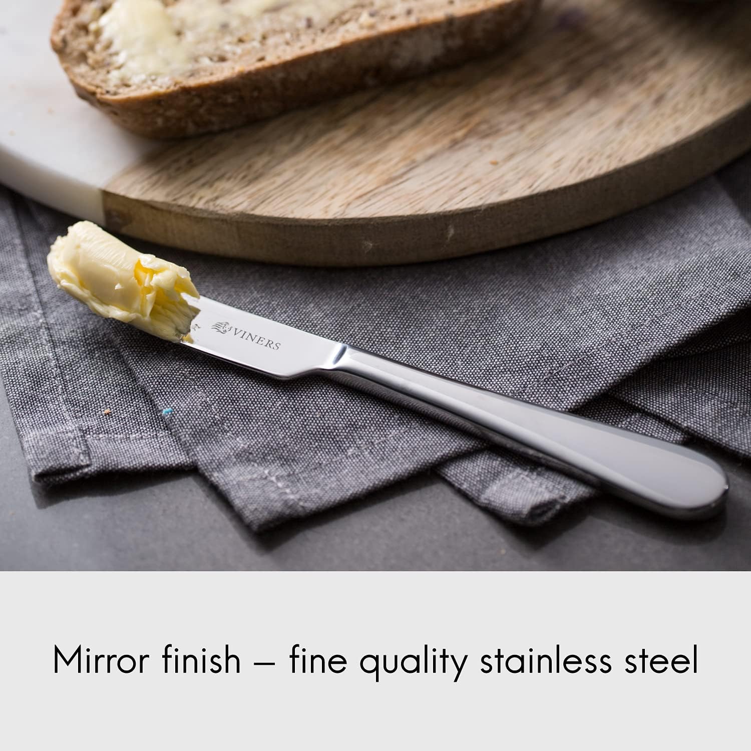 Viners Select 18.0 Stainless Steel Butter Knives, Set of 6, Silver-4