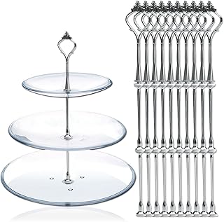 AKORD 10 x Sets 2 or 3 Tier Cake Fittings Silver Plate Stands (Plates not included)