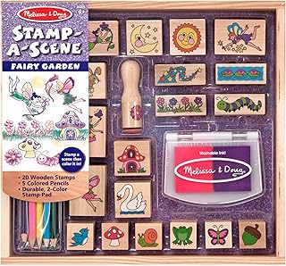 Melissa & Doug Stamp-a-Scene-Fairy Garden | Arts & Crafts | Age 4+ | Gift for Boy or Girl