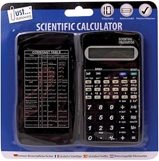 Just stationery Scientific Calculator with Folding Cover, Black