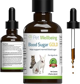 Pet Wellbeing Blood Sugar Gold for Dogs - Vet-Formulated - Supports Healthy Blood Sugar Balance, Pancreas & Liver Function - Natural Herbal Supplement 2 oz (59 ml)