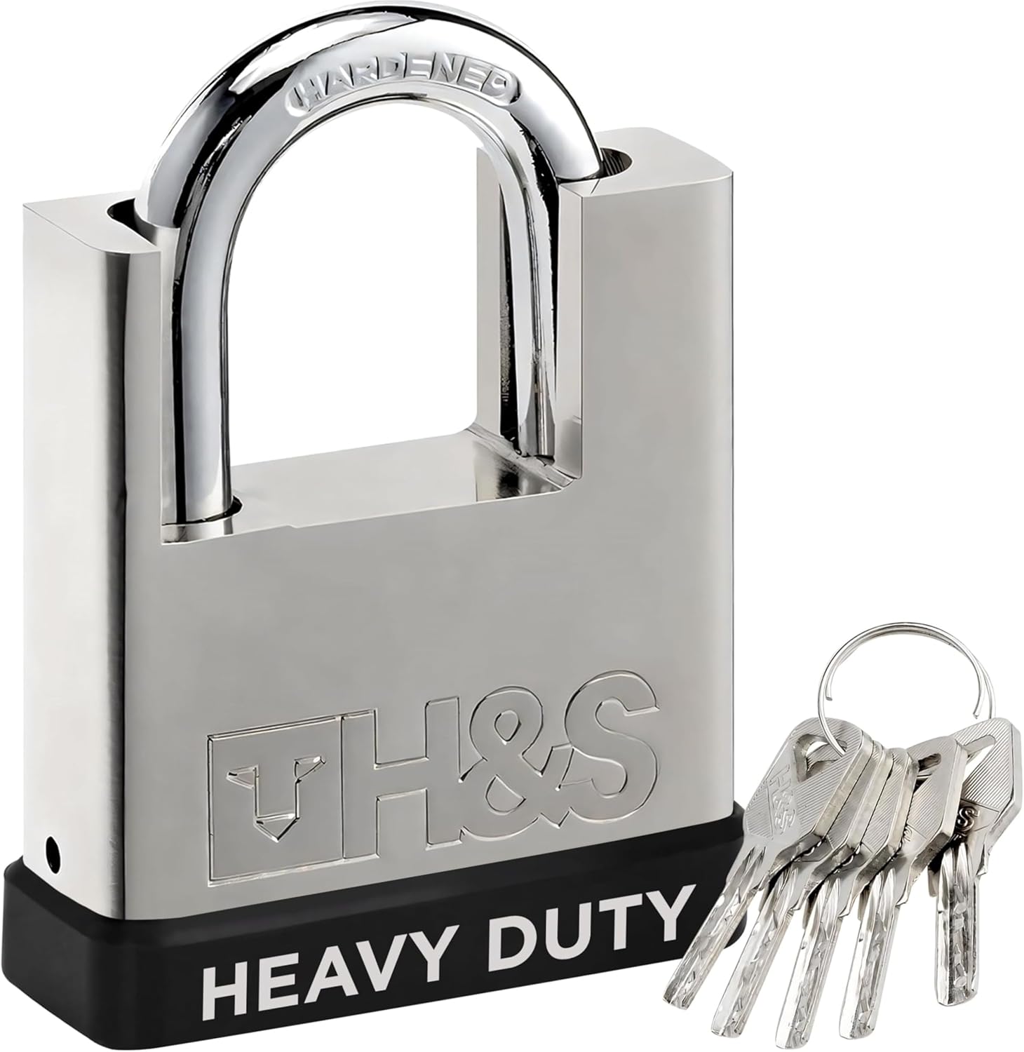 H&S 5 Keys 60mm Heavy Duty Padlock - Warehouse Container Garage Shutter Gate Chain Shed Lock - Padlocks with Keys - Locks - Locker Padlocks - Pad Lock-0