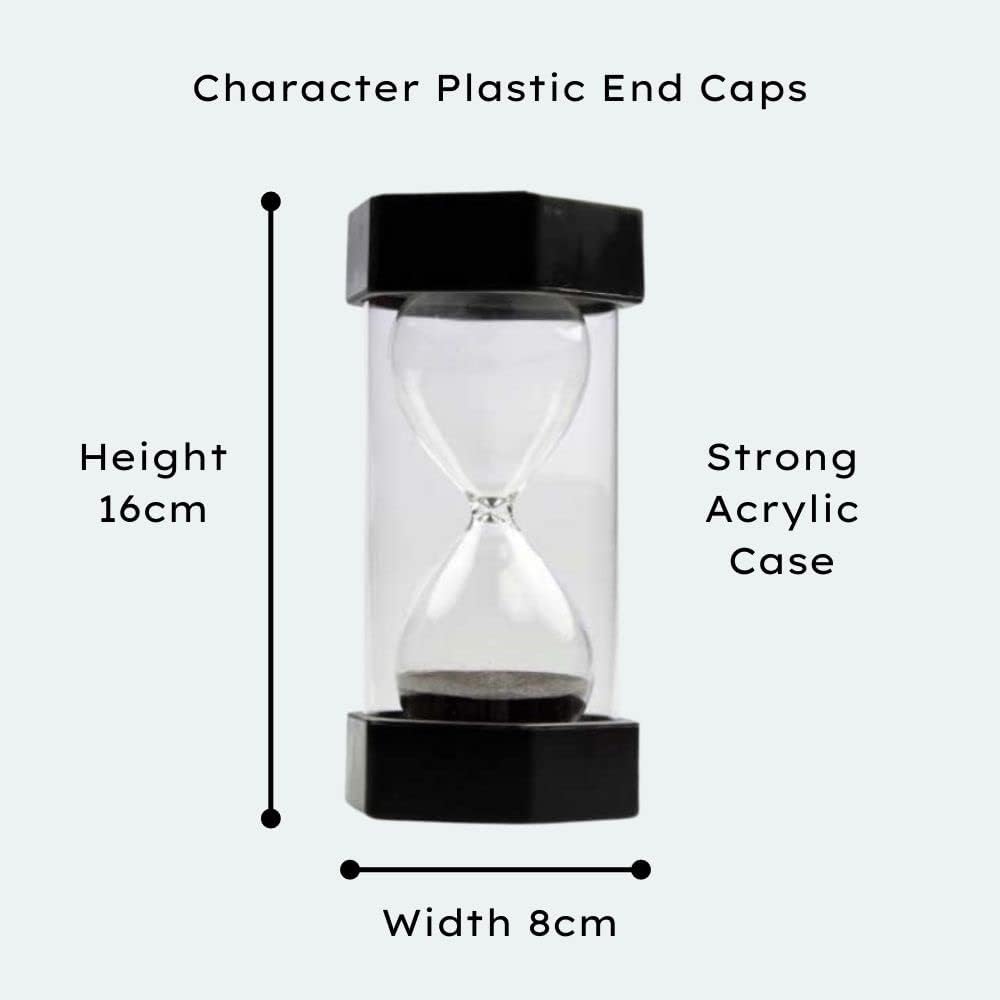 Tink n Stink Large Sand Timer 30 Minute Black Hourglass with Robust End Caps Quiet Time Management Classroom Exams Meetings Exercise Therapy-2