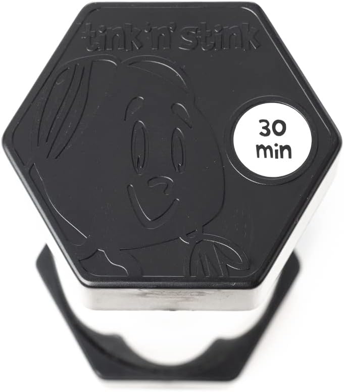 Tink n Stink Large Sand Timer 30 Minute Black Hourglass with Robust End Caps Quiet Time Management Classroom Exams Meetings Exercise Therapy-4