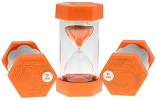 Tink n Stink Large Sand Timer 10 Minute Orange Hourglass with Robust End Caps Quiet Time Management Classroom Exams Home Office