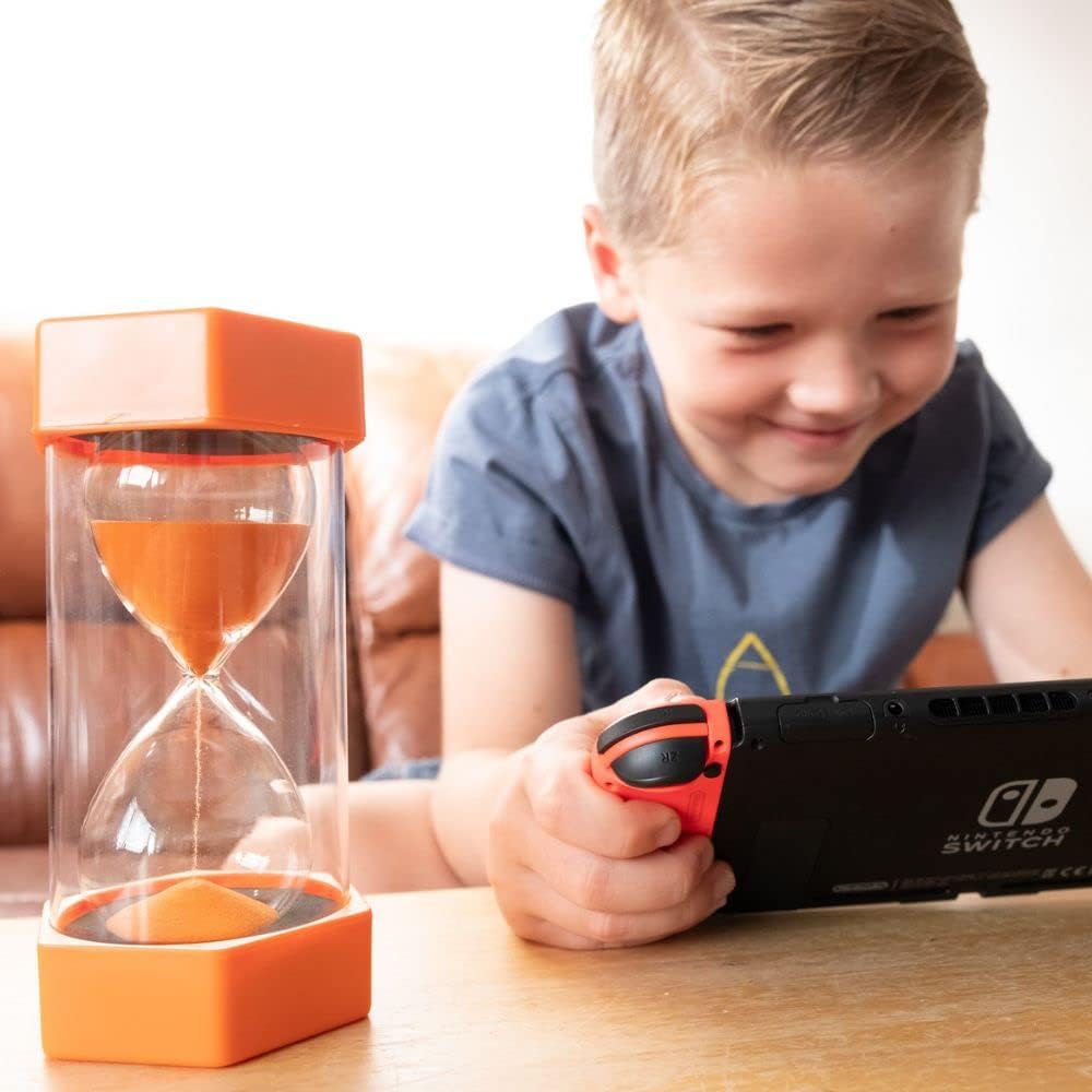 Tink n Stink Large Sand Timer 10 Minute Orange Hourglass with Robust End Caps Quiet Time Management Classroom Exams Home Office-0