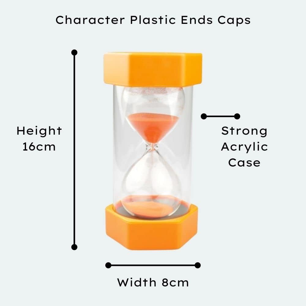 Tink n Stink Large Sand Timer 10 Minute Orange Hourglass with Robust End Caps Quiet Time Management Classroom Exams Home Office-2