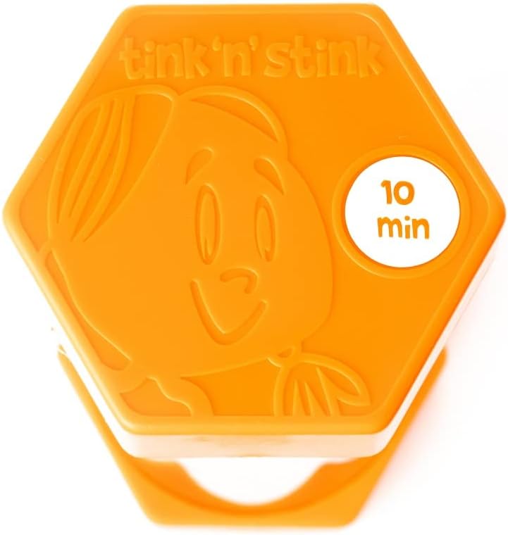 Tink n Stink Large Sand Timer 10 Minute Orange Hourglass with Robust End Caps Quiet Time Management Classroom Exams Home Office-4