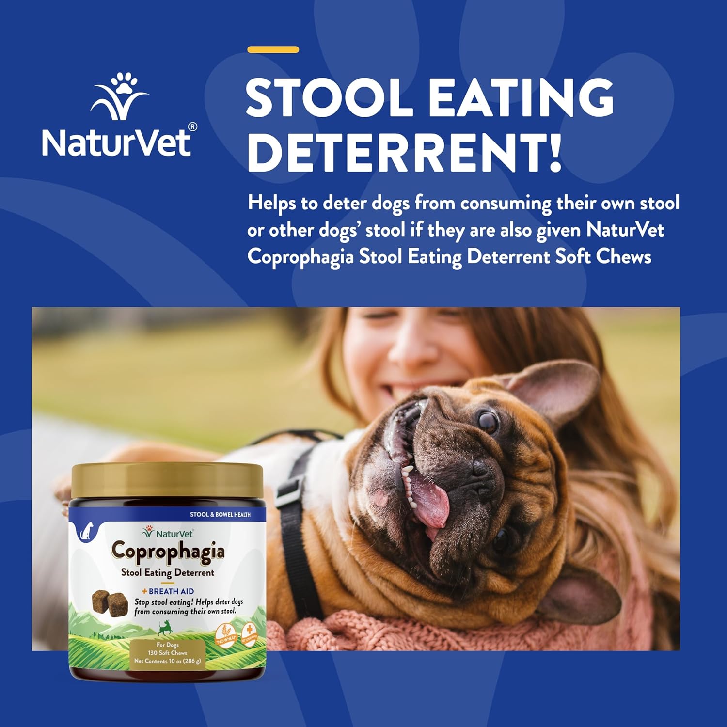 NaturVet – Coprophagia Stool Eating Deterrent – Deters Dogs from Consuming Stool – No Poop Eating for Dogs - Enhanced with Breath Aid Freshener, Enzymes & Probiotics – 130 Soft Chews-3