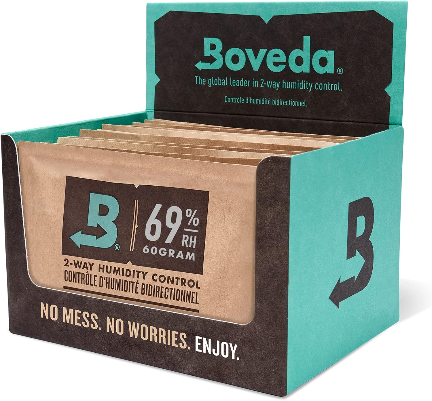 Boveda 69% Two-Way Humidity Control Packs For Plastic & Wood Humidifier Boxes & Zip Lock Bags – Size 60 – 12 Pack – Moisture Absorbers – Humidifier Packs – Individually Wrapped Hydration Packets-9