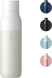 LARQ Bottle Twist Top 17oz - Insulated Stainless Steel Water Bottle | BPA Free | Reusable Water Bottle for Camping, Office, and Travel | Keep Drinks Cold and Hot, Granite White