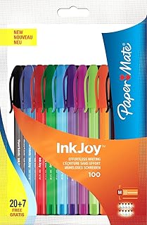 Paper Mate Inkjoy 100 Cap Ballpoint Pens Pack of 27 Assorted Colours