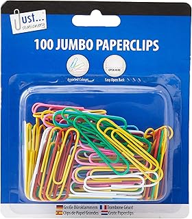 Just stationery Jumbo Paperclip (Pack of 100), Multi, 9195