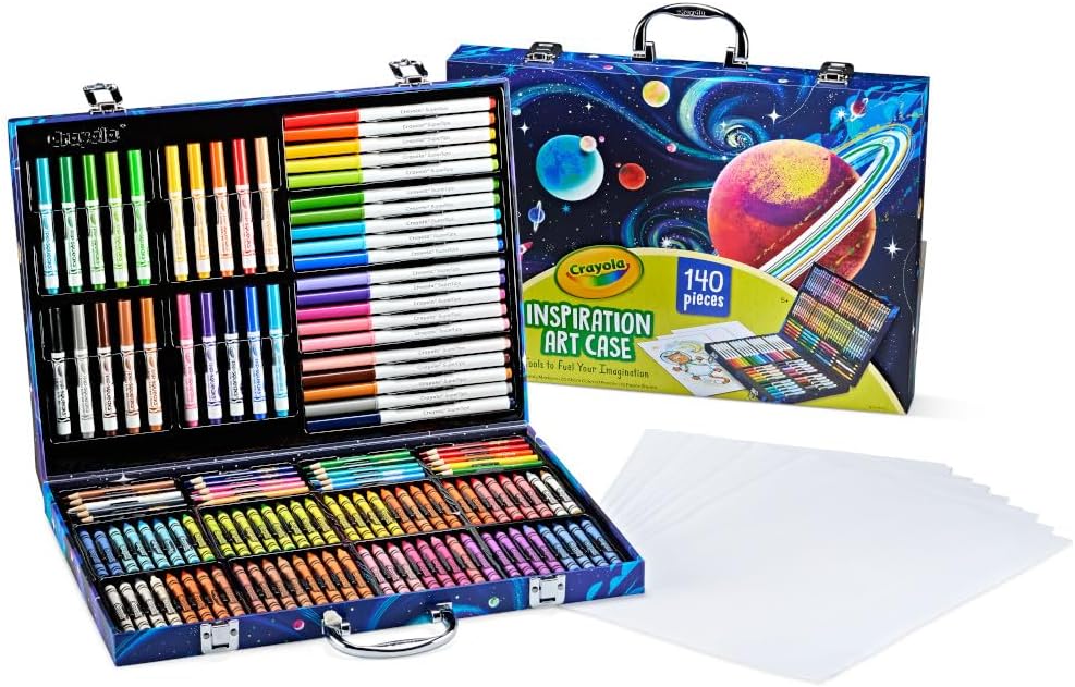 CRAYOLA Inspiration Art Case - 140 Pieces of Colouring Fun! | Includes Crayons, Markers, Pencils & Paper | Ideal for Kids Aged 5+-0