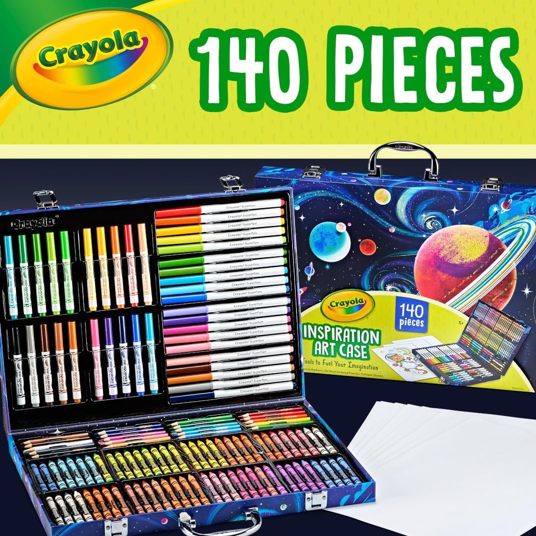 CRAYOLA Inspiration Art Case - 140 Pieces of Colouring Fun! | Includes Crayons, Markers, Pencils & Paper | Ideal for Kids Aged 5+-4