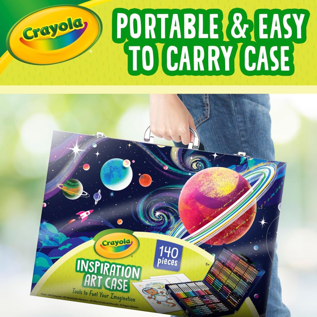 CRAYOLA Inspiration Art Case - 140 Pieces of Colouring Fun! | Includes Crayons, Markers, Pencils & Paper | Ideal for Kids Aged 5+-5