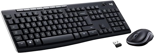 Logitech MK270 Wireless Keyboard and Mouse Combo for Windows, 2.4 GHz Wireless, Compact Mouse, 8 Multimedia and Shortcut Keys, 2-Year Battery Life, for PC, Laptop, QWERTY UK English Layout - Black