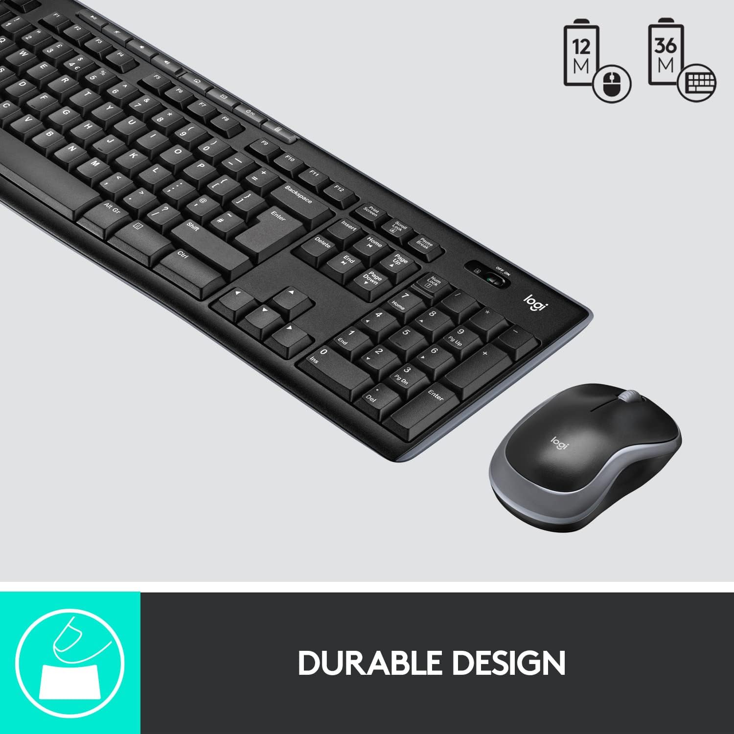 Logitech MK270 Wireless Keyboard and Mouse Combo for Windows, 2.4 GHz Wireless, Compact Mouse, 8 Multimedia and Shortcut Keys, 2-Year Battery Life, for PC, Laptop, QWERTY UK English Layout - Black-4