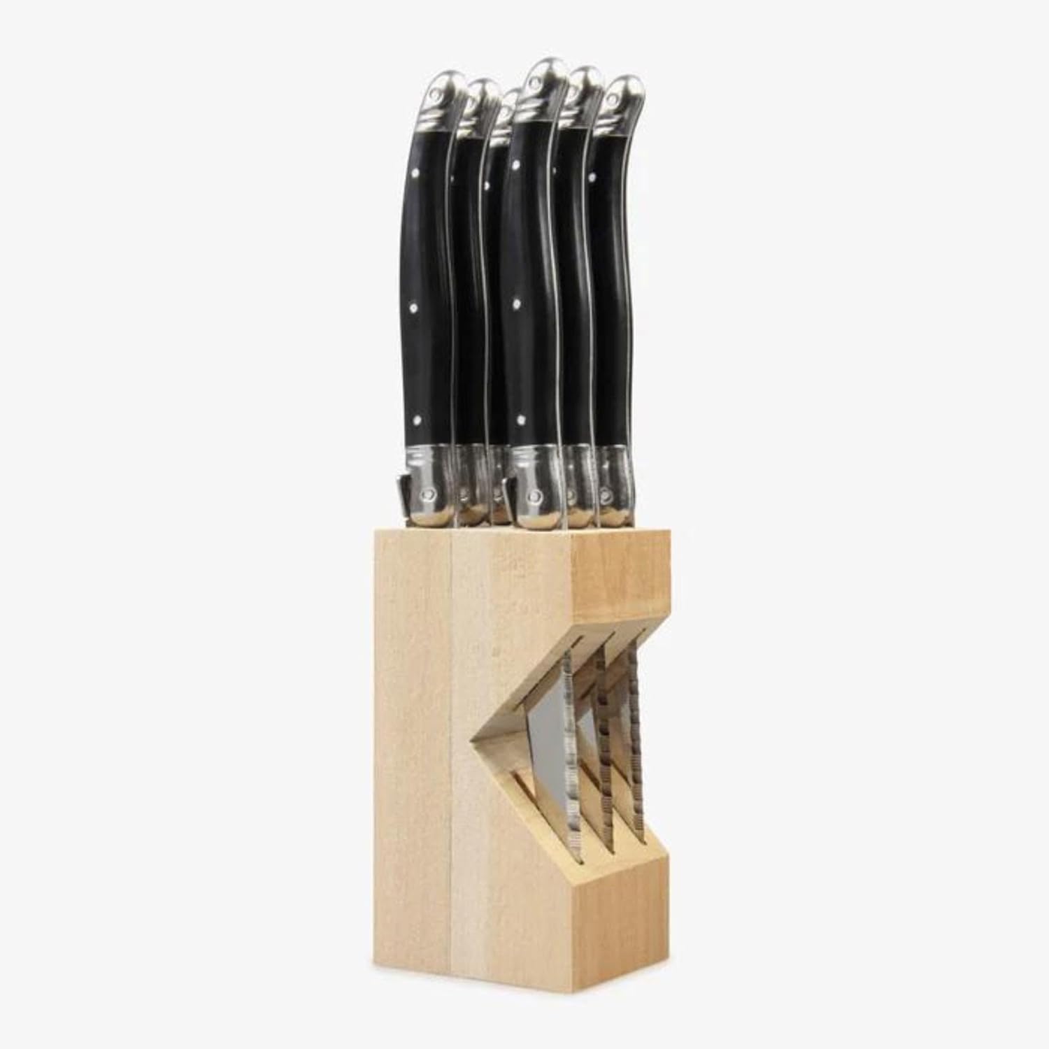 Laguiole 6pc Steak Knife Set In Block (Lime)-1