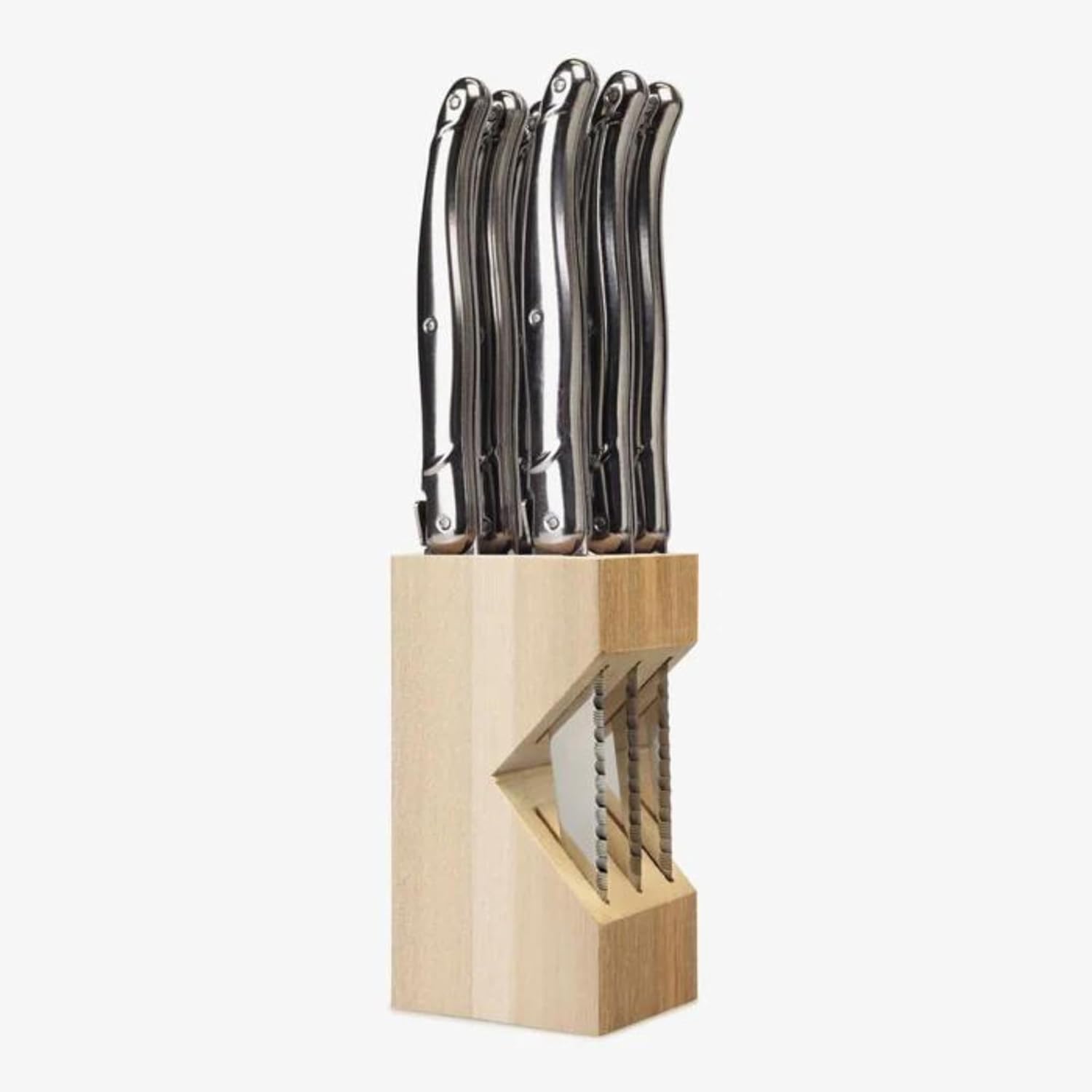 Laguiole 6pc Steak Knife Set In Block (Lime)-3