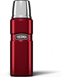 Thermos Stainless King 470ml Multi- Purpose Thermos Flask - Original-Style Flask can be used as Travel Mug or Insulated Water Bottle for Daily Commute & Weekend Adventures – Red, 5- Year Warranty