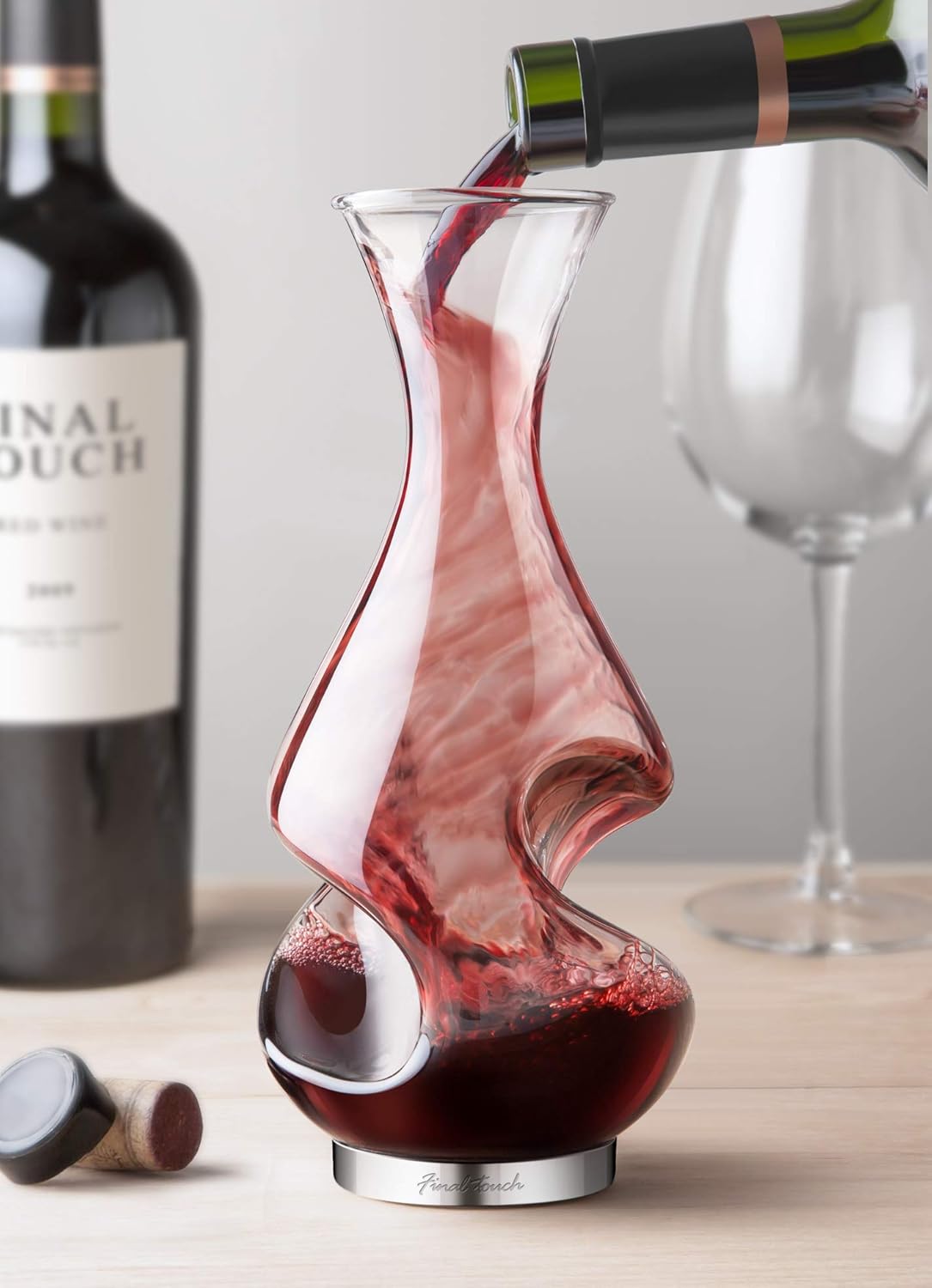 Final Touch Conundrum Wine Aerator Decanter Drinking Gift, Clear,375ml-1