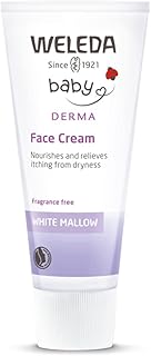 Weleda Baby Derma Face Baby Cream, White Mallow Moisturiser, Dermatologically Tested for Hypersensitive, Dry and Atopic skin, Developed by Professionals, Fragrance Free, 50ml