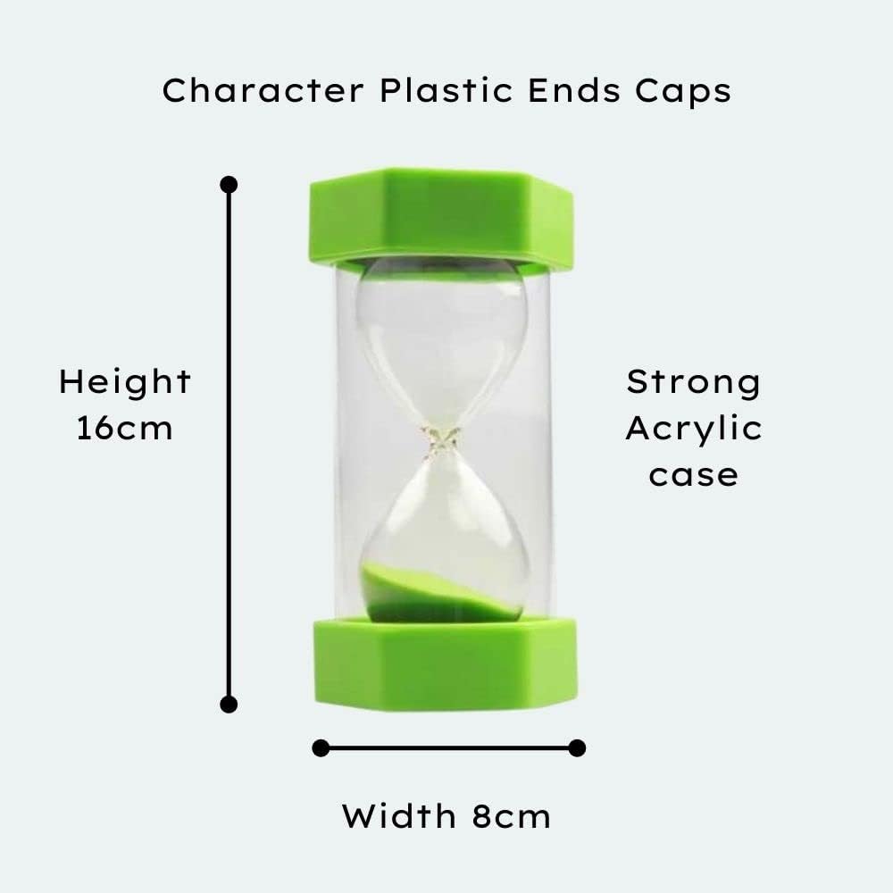 Tink n Stink Large Sand Timer 45 Minute Bright Green Hourglass with Robust End Caps Quiet Time Management Classroom Therapy Home Office-3