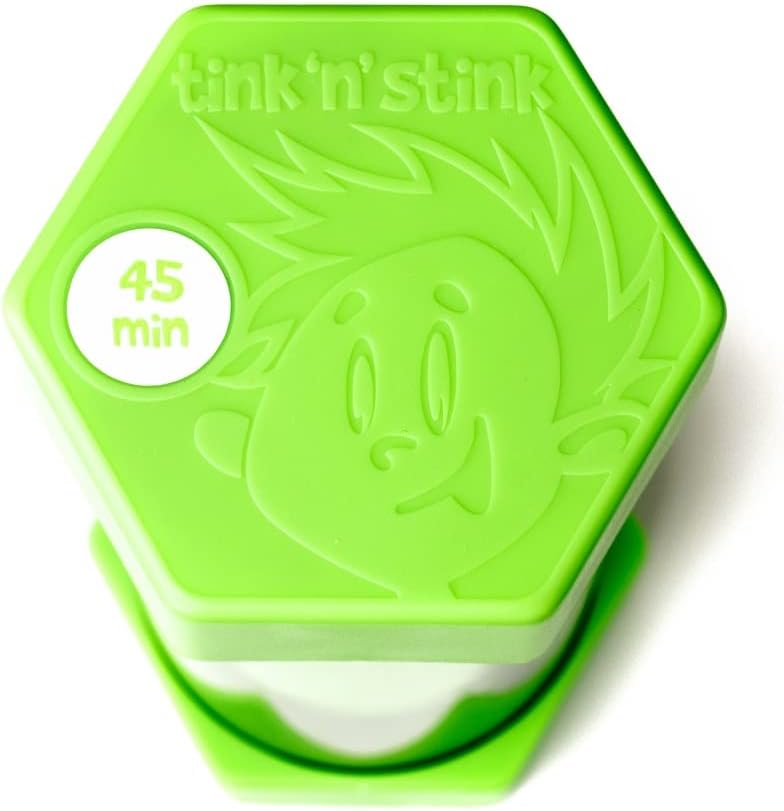 Tink n Stink Large Sand Timer 45 Minute Bright Green Hourglass with Robust End Caps Quiet Time Management Classroom Therapy Home Office-6